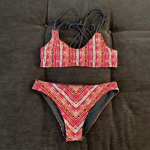CUPSHE Heated Love Bikini- Size Large